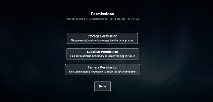 2) Permission Screen